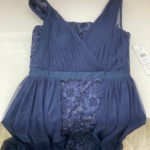 AIDAN MATTOX Womens Navy Sleeveless Below The Knee A-Line Evening Dress - Picture 10 of 14